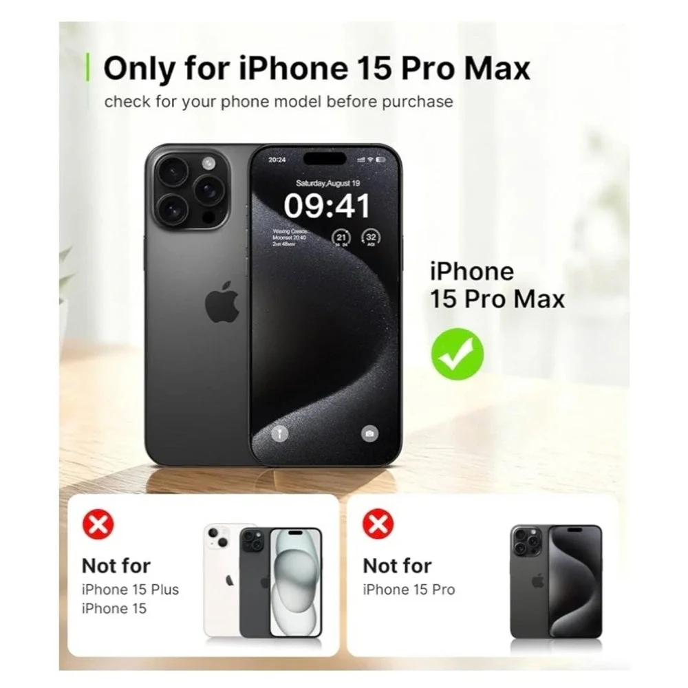 iGLUZ iPhone 15 Pro Max Privacy Screen Protector 4+2 Pack OneStep AllSet Kit